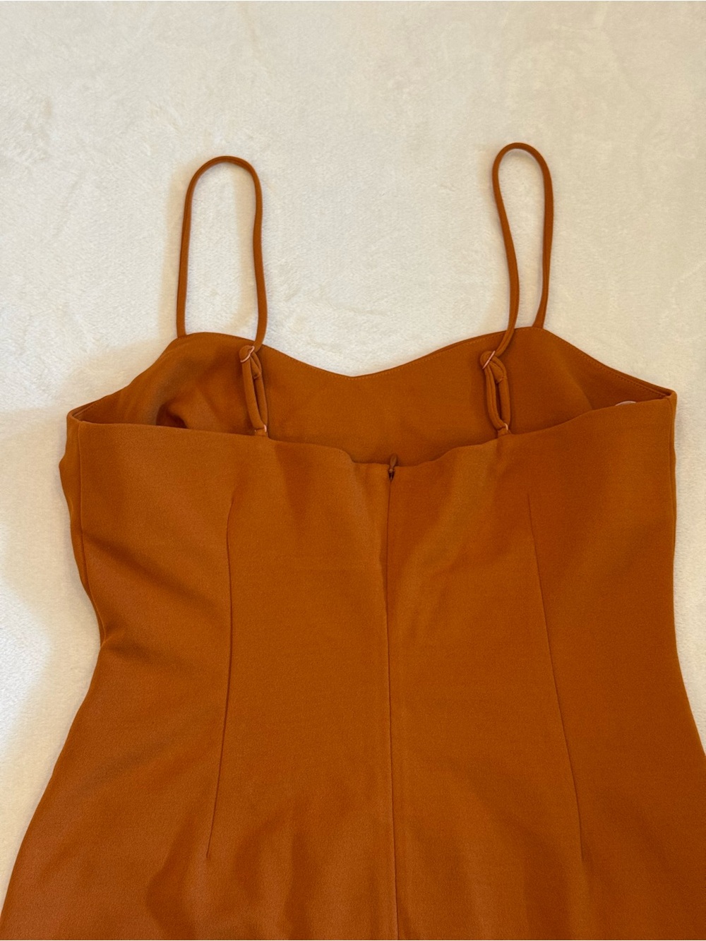 Elliatt Rust Spaghetti Strap Ruched Mini Dress - Picture 6 of 8